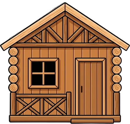 Chalet double en bois rond